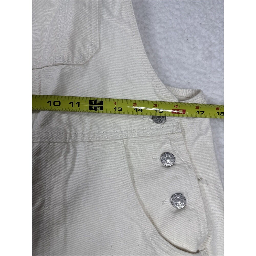 (Q1) NWT Levi's Women's Utility Loose Cream Denim Overall Easy Ecru-Natural,Sz M - Picture 7 of 16